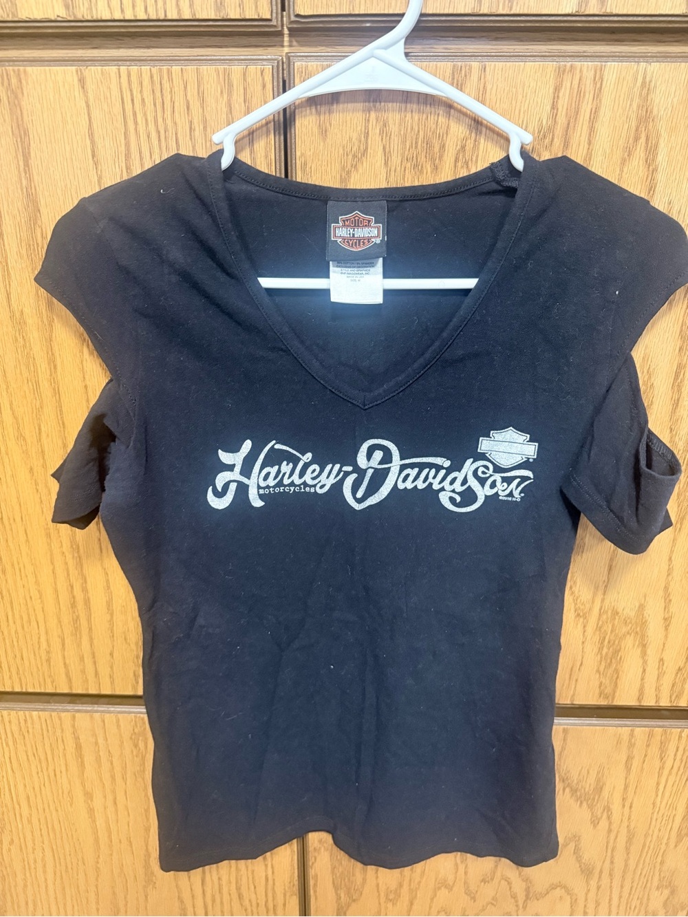 Harley-Davidson Black V-Neck Script Logo Tee